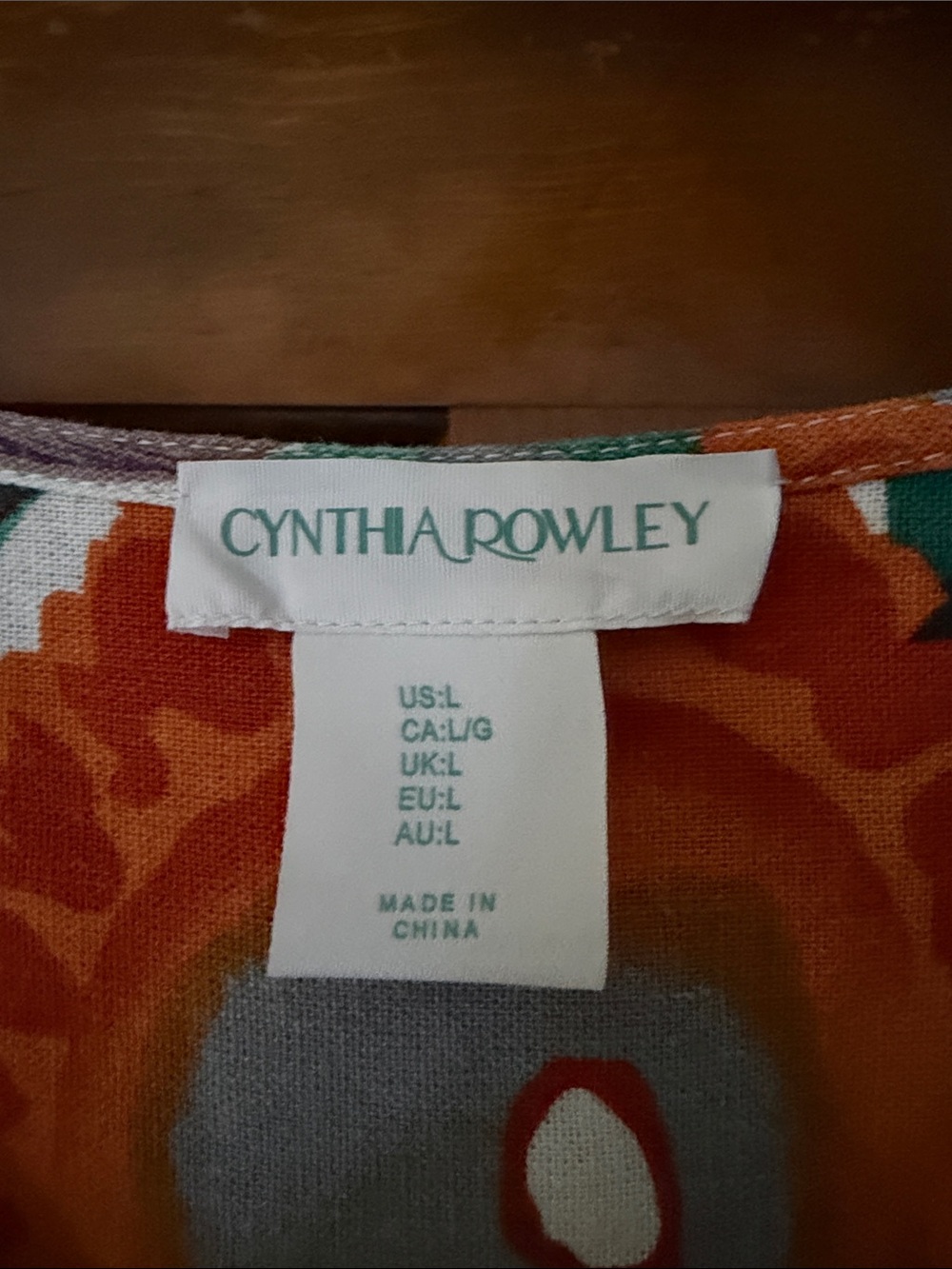 Cynthia Rowley Floral High-Low Dress in Orange, Green & Gray - Picture 2 of 3